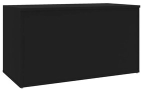 Μπαούλο Αποθήκευσης Μαύρο 84 x 42 x 46 εκ. Επεξεργασμένο Ξύλο - Μαύρο