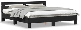 vidaXL Πλαίσιο Κρεβατιού Μαύρη Οξυά 180 x 200 cm Επεξεργασμένο ξύλο