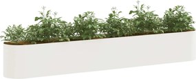 vidaXL Υψωμένο Κρεβάτι Κήπου Λευκό 280 x 40 x 40 εκ.