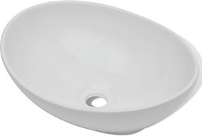 vidaXL Νιπτήρας Οβάλ Λευκός 40 x 33 εκ. Κεραμικός