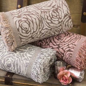 Ριχτάρι Τετραθέσιου Roses Ροζέ 180x350 - Borea Home