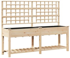 vidaXL Γλάστρα Κήπου Μπεζ 203.5 x 54 x 152.5 εκ. Στερεό ξύλο έλατου