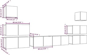 vidaXL Σετ Επίπλων Τηλεόρασης 8 Τεμαχίων Καπνιστή δρυς Επεξ. Ξύλο