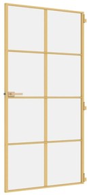 vidaXL Εσωτερική Πόρτα Χρυσή 102,5x201,5 εκ. Ψημένο Γυαλί & Αλουμίνιο