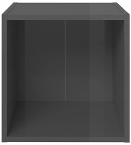 vidaXL Έπιπλα Τηλεόρασης 4 τεμ. Γυαλ. Γκρι 37x35x37 εκ. Επεξ. Ξύλο