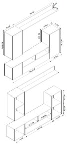 Σύνθεση τηλεόρασης Rodos Megapap χρώμα λευκό 210,2x36x90,4εκ.