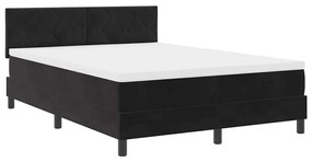 vidaXL Κρεβάτι με ελατήρια με στρώμα Μαύρο 140 x 190 cm Βελούδο