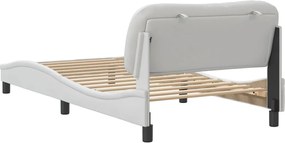vidaXL Πλαίσιο κρεβατιού χωρίς Στρώμα Hvar Λευκό 100x200 εκ.Συνθετικό Δέρμα