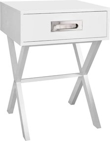 WICK Κομοδίνο Άσπρο Λάκα MDF   1τμχ