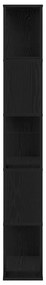 vidaXL βιβλιοθήκη  5-επίπεδη Μαύρο Δρύς 45x23,5x162,5 εκ Επεξεργασμένο ξύλο