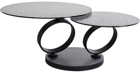 Τραπέζι Μέσης Beverly Bubble Γυαλί Μαύρο  133x80x43εκ. - Μαύρο