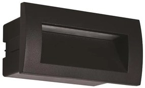 Χωνευτό Φωτιστικό LED 3W IP54 3000K Ορθογώνιο Αλουμίνιο-Γυαλί Eurolamp-145-52502-Μαύρο 145-52502