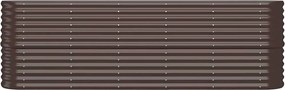 vidaXL Ζαρντινιέρα Καφέ 224x40x68 εκ. Γαλβανισμένος χάλυβας