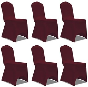 vidaXL Κάλυμμα Καρέκλας Ελαστικό Μπορντό 12 τεμ.