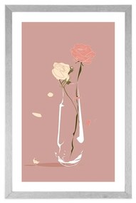 Αφίσα με παρπαστού Όμορφα λουλούδια σε βάζο - 30x45 white