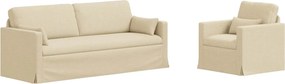 vidaXL Σετ Καναπέ 2 pcs Κρεμ 198 x 78 x 80 εκ ύφασμα