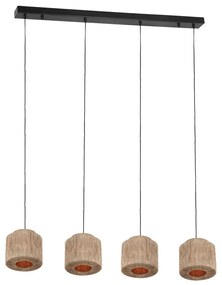 Φωτιστικό Κρεμαστό Trio Lighting SMILLA 366800436 Φυσικό χρώμα (Wood Natural Finish)