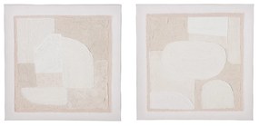 Πίνακας Τετράγωνος 'Velva' Καμβάς Κρεμ 30x30cm 2Τμχ