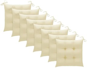 vidaXL Καρέκλες Κήπου 8 τεμ. από Μασίφ Ξύλο Teak με Μαξιλάρια