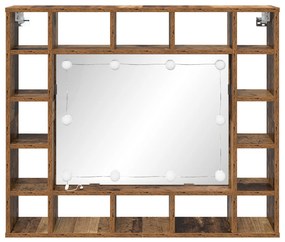 vidaXL Ντουλάπα Καθρέφτη με ράφι Παλαιό ξύλο 91 x 15 x 76.5 εκ.