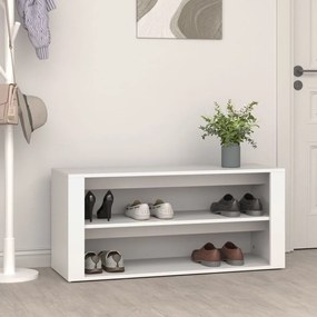 vidaXL Παπουτσοθήκη Λευκή 100 x 35 x 45 εκ. από Επεξεργασμένο Ξύλο