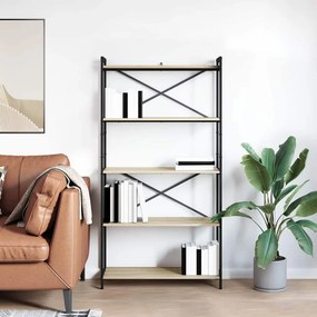 vidaXL Ράφι Βιβλίων 80 x 30 x 155 εκ Επεξεργασμένο Ξύλο Δρύς Sonoma