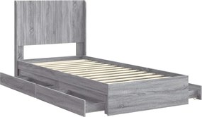 vidaXL Καλάθι με αποθήκη και κεφαλάρι Γκρι Sonoma 75 x 190 cm