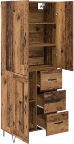 vidaXL Highboard 2 pcs Παλιό ξύλο 69,5 x 34 x 180 εκ.