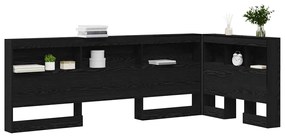 vidaXL Κεφαλάρι Αποθήκης με ράφι Μαύρη δρυς 90 cm Επεξεργασμένο ξύλο