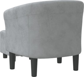 vidaXL Πολυθρόνα Μπάρελ με Υποπόδιο Σκούρο Γκρι Βελούδινη