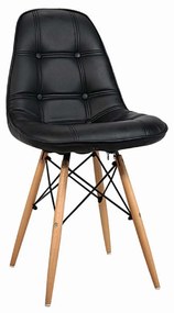 Καρέκλα Amanta Black 10-0082 46X51X82cm Μέταλλο,Τεχνόδερμα,Ξύλο