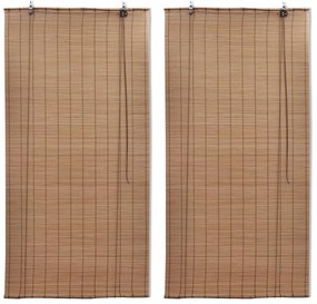 vidaXL Στόρια Σκίασης 2 τεμ. Καφέ 120 x 220 εκ. από Μπαμπού