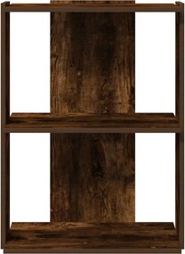 vidaXL Βιβλιοθήκη 3 Επιπέδων Καπνιστή Δρυς 60x30x80 εκ. Επεξεργ. Ξύλο
