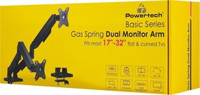 POWERTECH βάση γραφείου για 2x οθόνες PT-1425, 17-32", έως 9kg