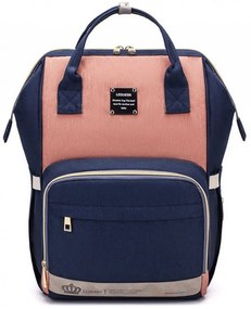 Τσάντα Μωρού Πλάτης B-252 39x30x22 Blue-Pink Lequeen Ύφασμα