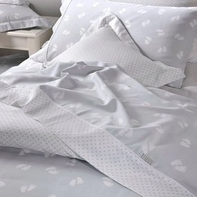 Σεντόνια Παιδικά ΣΧ.689 Σετ 3τμχ Light Grey Down Town Single 175x255cm 100% Cotton Satin