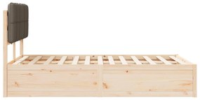 vidaXL Σκελετός Κρεβατιού με Επενδεδυμένο Κεφαλάρι Taupe 120 x 190 cm