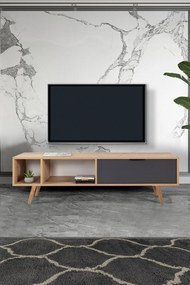 Έπιπλο Τηλεόρασης Sapphire Δρυς / Ανθρακί REFLO 160x35x18