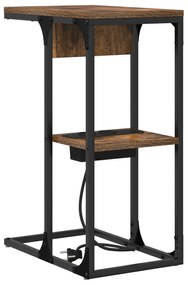 vidaXL Κομοδίνο Σοκολατί δρυς 41.5 x 26 x 60.5 εκ Επεξεργασμένο ξύλο