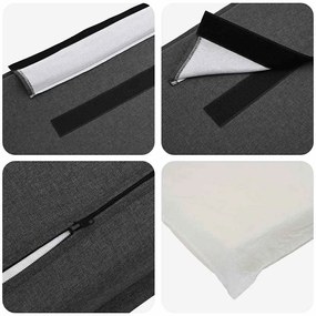 vidaXL Ταπετσαρισμένο κεφαλάρι Φυσικό και Σκούρο Γκρίζο 80 cm