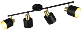 Φωτιστικό Σποτ Trio Lighting EVA 868800480 Μαύρο Ματ (Black Mat) και Χρυσό Χρώμα (Gold Coloured)