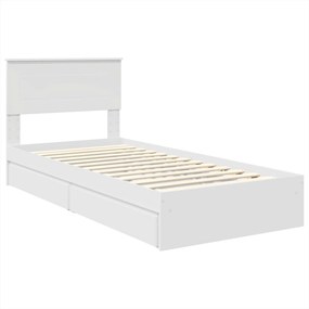 vidaXL Κρεβάτι Αποθήκης Λευκό 75 x 190 cm Επεξεργασμένο ξύλο