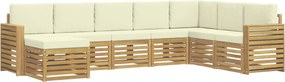 vidaXL Σειρά Καναπέ Εξωτερικού 8 pcs Λευκό και Κρεμ