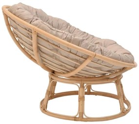 Καρέκλα - Πολυθρόνα Servey rattan pe σε φυσική απόχρωση-μπεζ μαξιλάρι Φ115x58 εκ. 115x115x58 εκ.