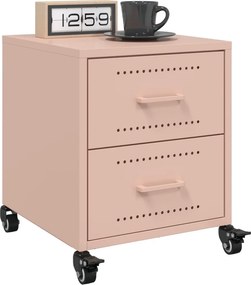 vidaXL Κομοδίνο Ροζ 36x39x43,5 εκ. από Χάλυβα