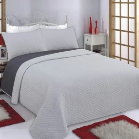 Κουβερλί Υπέρδιπλο (Σετ 220x240) 2 Όψεων Silk Fashion Diamond Grey/Anthracite