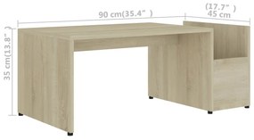 vidaXL Τραπεζάκι Σαλονιού Sonoma Δρυς 90x45x35 εκ. από Επεξ. Ξύλο