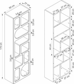 Βιβλιοθήκη Λευκό CLADEPU 50x27x170