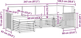 vidaXL Σειρά Καναπέ Εξωτερικού 6 pcs Άσπρο και Ανθρακί Πολυεστέρας