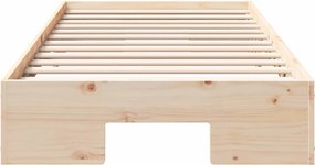 vidaXL Σκελετός Κρεβατιού Καφέ 90 x 200 cm